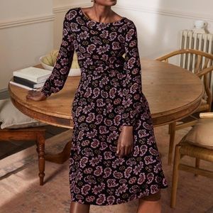 Boden Evelyn Paisley Print Midi Jersey Knit Stretchy Dress Women’s Size 6